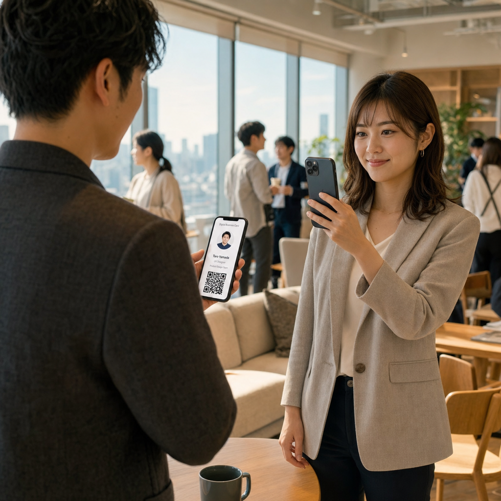 交流会・イベントで一発交換。